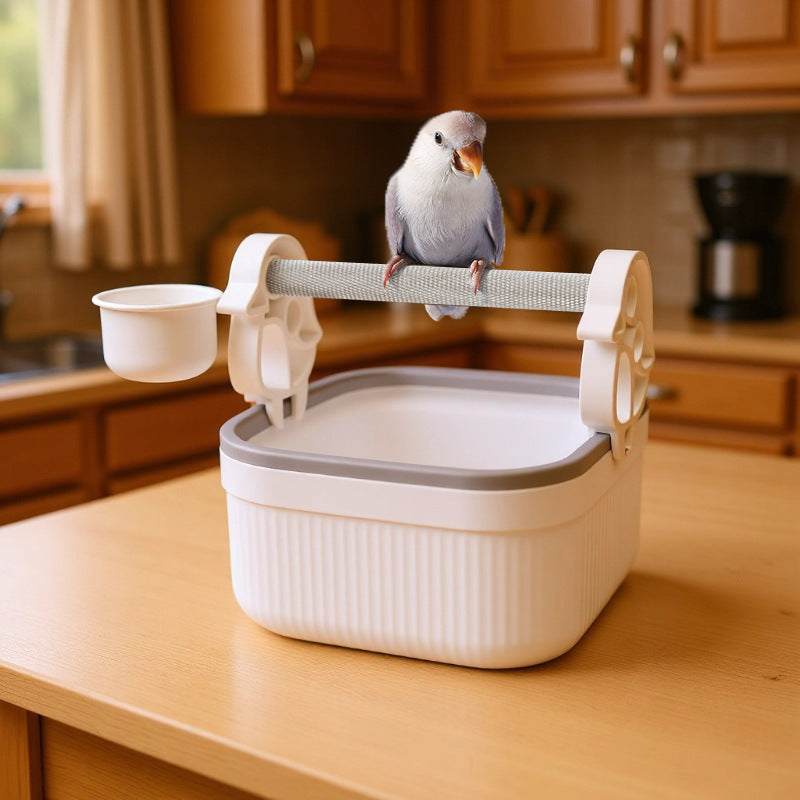 Portable Parrot Training Stand with Waste Tray for Desktop or Floor