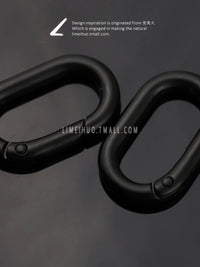Mini Oval Spring Snap Hook for Bags, Keys, and Water Bottles - Matte Black