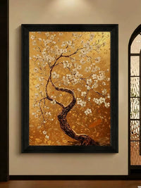French Retro Fortune Tree Floral Wall Art for Living Room Study Sofa Background