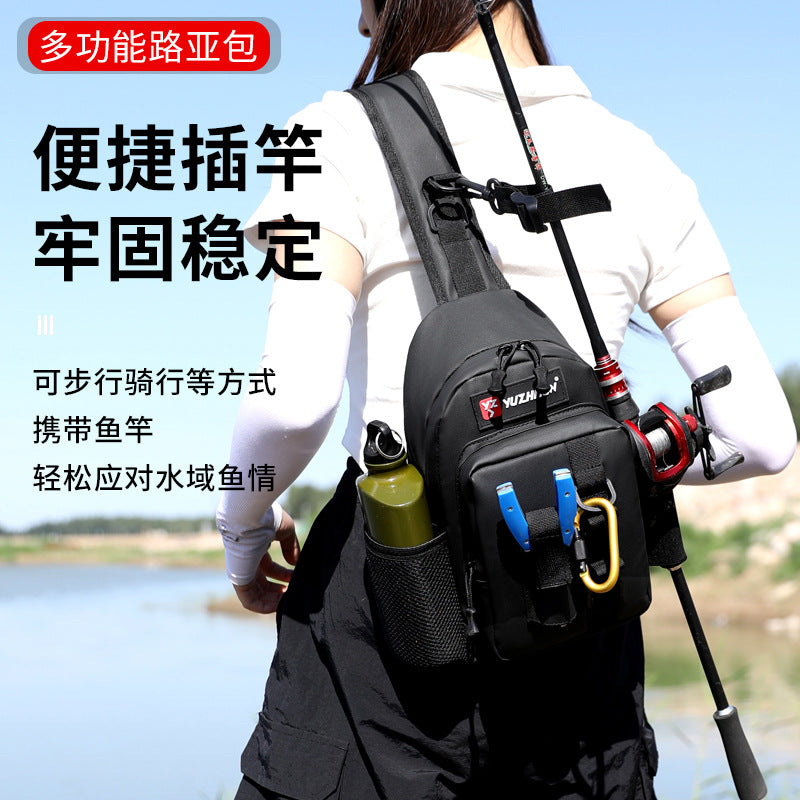 New Waterproof Lure Fishing Bag Multifunctional Shoulder Crossbody Tackle Bag Outdoor Fishing Rod Gear