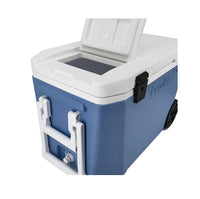 45L Insulated Fishing Cooler Box with Wheels and Top Hatch for Seafood and Fish