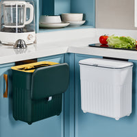 Wall-Mounted Trash Can with Lid for Kitchen, Punch-Free Waste Bin, Multi-functional Storage