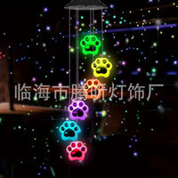 Solar Powered Wind Chime Light, Color Changing LED Hanging Decor for Garden, Patio, and Yard