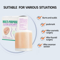 Silicone Gel Scar and Tattoo Concealer Tape, Ultra-Thin Skin Tone Cover Roll, Customizable Length