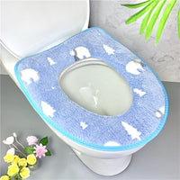 Velcro or Zipper Plush Toilet Seat Cover for Winter, Universal Fit