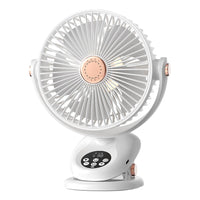 Rechargeable Remote Control Clip-on Fan with Light, Portable Air Circulator for Desk, Wall, or Clip Mounting