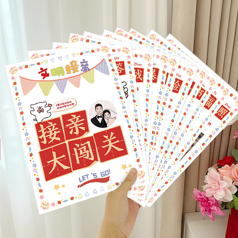Wedding Door Game Cards for Groom Challenges and Vows