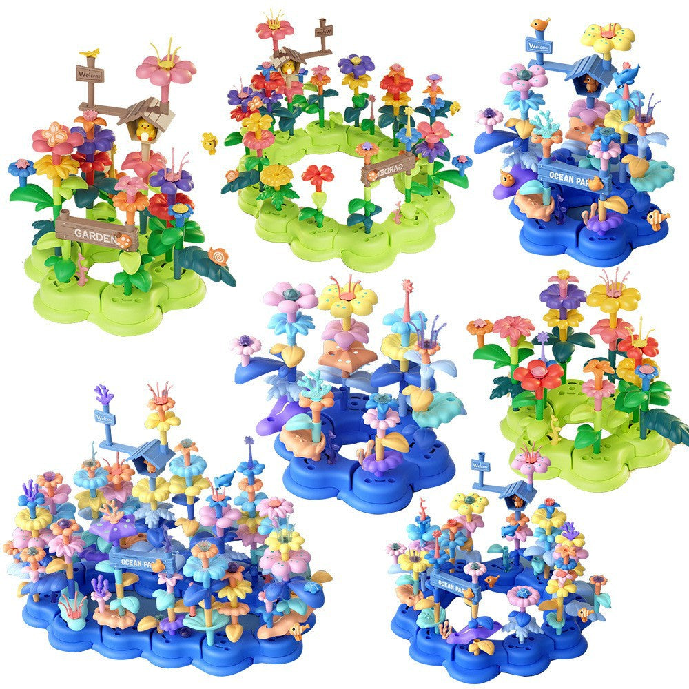 Creative Building Block Flower Toy Set for Kids - Educational DIY Garden Assembly Toy