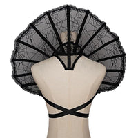 Halloween Lace Cape Collar with Skeleton Frame for Cosplay & Party