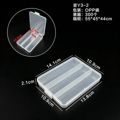 Clear Plastic Storage Box with Adjustable Dividers for Beads, Hardware, Fishing Tackle, Jewelry, Toys