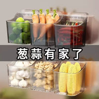 Wall-Mounted Plastic Storage Basket for Kitchen & Bathroom