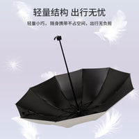 Large Double UV Protection Folding Umbrella with Black Glue Coating for Sun and Rain