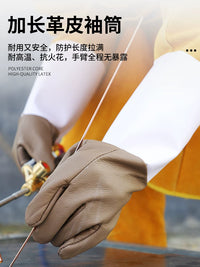 Welding Heat Resistant Cowhide Work Gloves for Protection and Durability