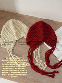 Crochet Hollow Knit Beanie for Women, Breathable Thin Headwear for Travel & Vacation