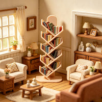 Dollhouse Miniature Bookshelf Model Storage Rack for Play House Scene Decor
