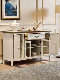 American Country Solid Wood Sideboard Mediterranean Style Storage Cabinet for Living Room Dining Room