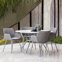 Outdoor Wicker Dining Set Aluminum Alloy Frame Patio Garden Furniture