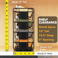 Pull-Out 4-Tier Spice Rack Organizer for Kitchen Cabinet, Metal Sliding Storage Shelf