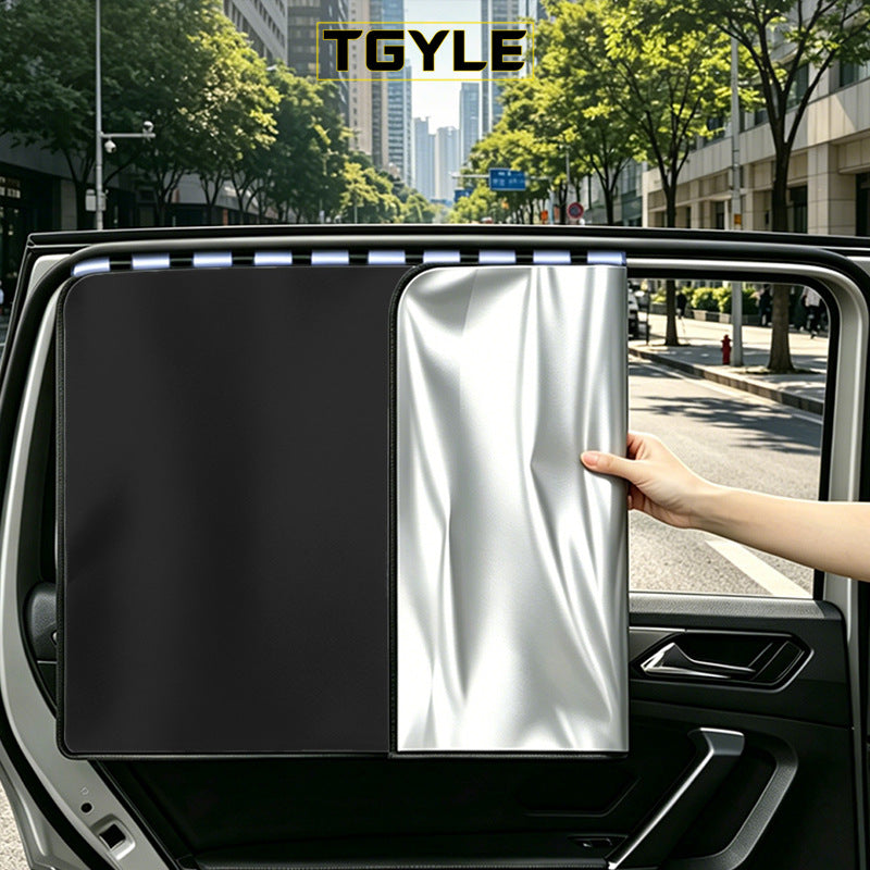 Magnetic Car Window Sun Shade Full Blackout Heat Insulation Retractable UV Protection
