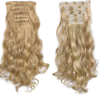 Clip-In Wavy Hair Extensions - 6 Piece Set with 16 Clips
