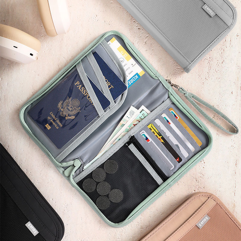 RFID Blocking Passport Holder Travel Wallet with Card Slots