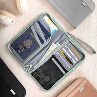 RFID Blocking Passport Holder Travel Wallet with Card Slots