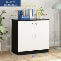 Wooden Office Storage Cabinet with Lock and Drawers
