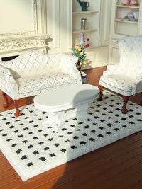 Miniature Dollhouse Rug for BJD OB11 Dolls - Plush Carpet Model for 1/8 1/12 Scale Doll Houses