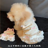 Breathable Pet Dress for Cats and Small Dogs, Summer Thin Pet Apparel