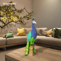 DIY Peacock Geometric Papercraft Kit for Home Decor