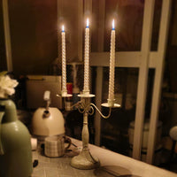 Vintage European Iron Art Candelabra for Romantic Dining Table Decor