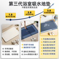 Soft Diatomaceous Earth Absorbent Mat Bathroom Floor Mat Toilet Entrance Non-slip Quick Dry Foot Mat Home Carpet