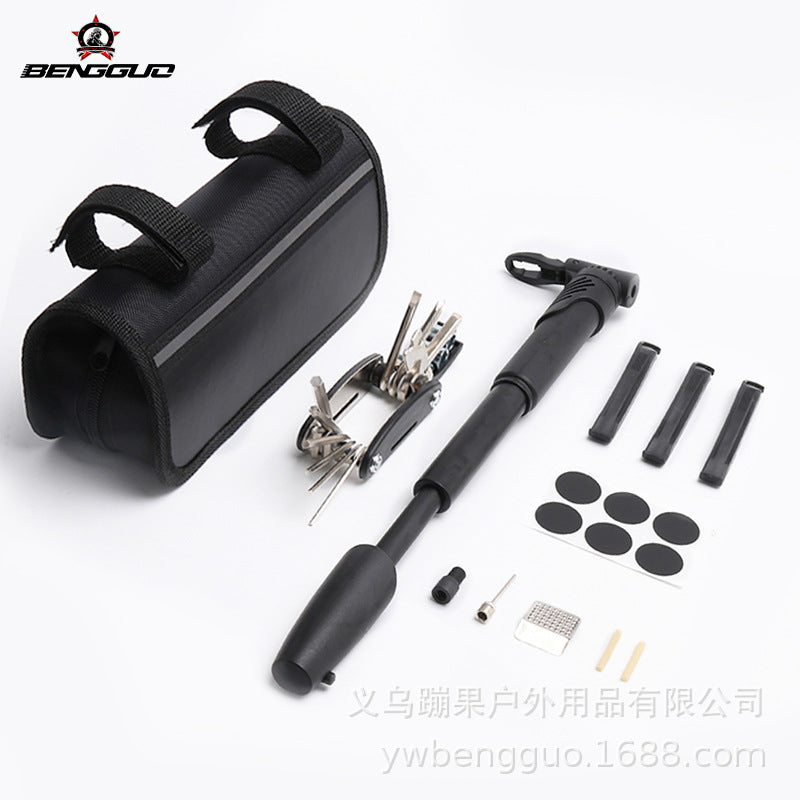 Bunguo Portable Bicycle Repair Tool Kit for Mountain Bikes with Tire Repair and Cycling Bag
