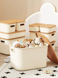 Lidded Storage Bins for Desk Organization, Thickened Household Storage Boxes for Snacks, Toys, and Cosmetics
