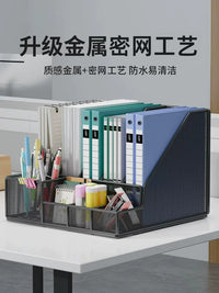 Metal Mesh Desk File Organizer, Multi-tier Document Holder for Office and Home, A4 Paper Storage Rack