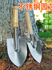 Stainless Steel Garden Trowel with Wooden or Steel Handle for Digging, Weeding, and Fishing
