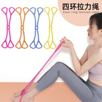 Macaron Color Four-Loop Resistance Band for Yoga, Pilates, and Strength Training