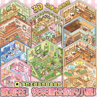 Miniature World Series No-Cut Landscape Stickers Visual Stacking 3D Diorama House Decor