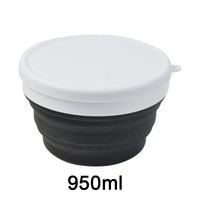 Portable Silicone Collapsible Lunch Box with Lid for Outdoor Travel and Food Storage