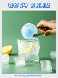 Large Spherical Ice Cube Mold for Whiskey and Cocktails, Reusable Silicone Ice Ball Maker for Home Bar
