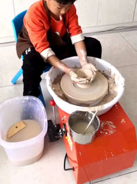 Kids' DIY Pottery Wheel Kit with Detachable Turntable, Hand/Foot Pedal Control