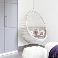 Indoor Outdoor Wicker Rattan Hanging Egg Chair for Balcony Patio Garden