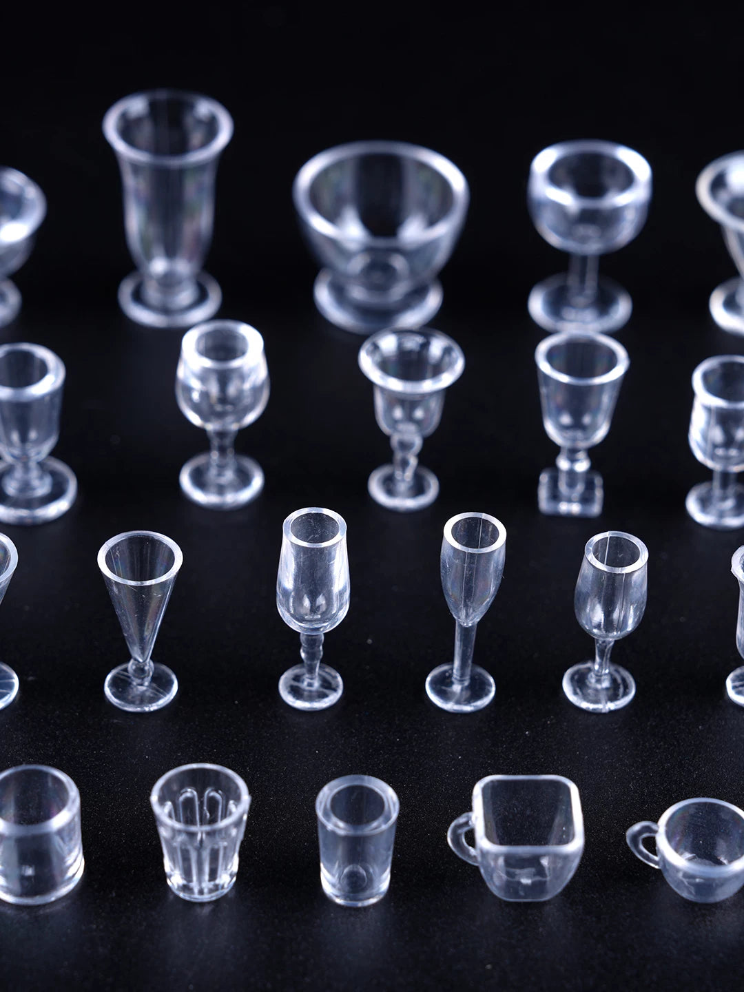 1:12 Miniature Dollhouse Wine Glasses, 10-Piece Set, Tiny Kitchen Dining Drinkware Accessories