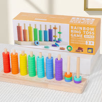 Rainbow Stacking Rings Sorting Toy for Toddlers, Educational Logic Thinking Game
