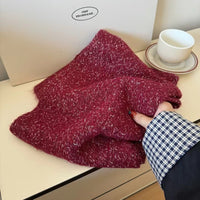 Women's Winter Blended Yarn Knitted Scarf Soft Warm Korean Style