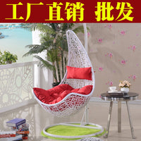 Rattan Woven Hanging Basket Chair for Outdoor Balcony Indoor Swing - Maple Leaf Style PE Rattan