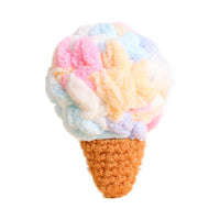 Crochet Ice Cream Keychain Pendant Cute Simulation Sweet Cone Bag Charm DIY Accessory