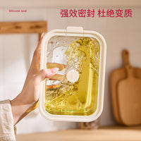 Glass Kimchi Fermentation Jar with Press Lid - Food Grade High Borosilicate Refrigerator Storage Container