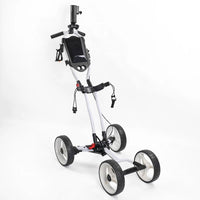 HOW TRUE Junior Golf Push Cart, 4-Wheel Foldable Trolley for Course Play