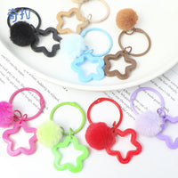 Colorful Star and Pom-Pom Keychain for Bags and Accessories
